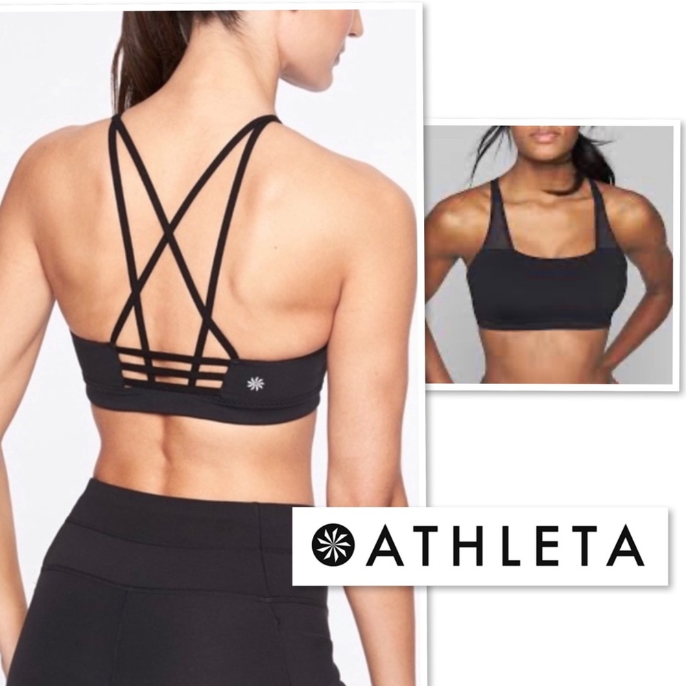 Athleta Strappy-Go-Lucky Crossback Sports Bra Black
Mesh Athletic Running XXS